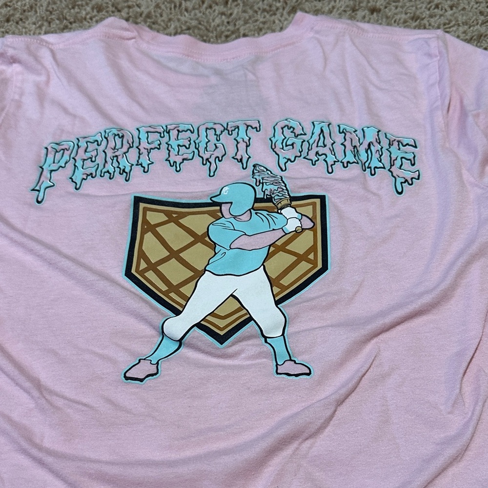 Perfect Game Men's Pink Ice Cream Graphic Tee - X-Small fits like youth xl - Picture 4 of 5